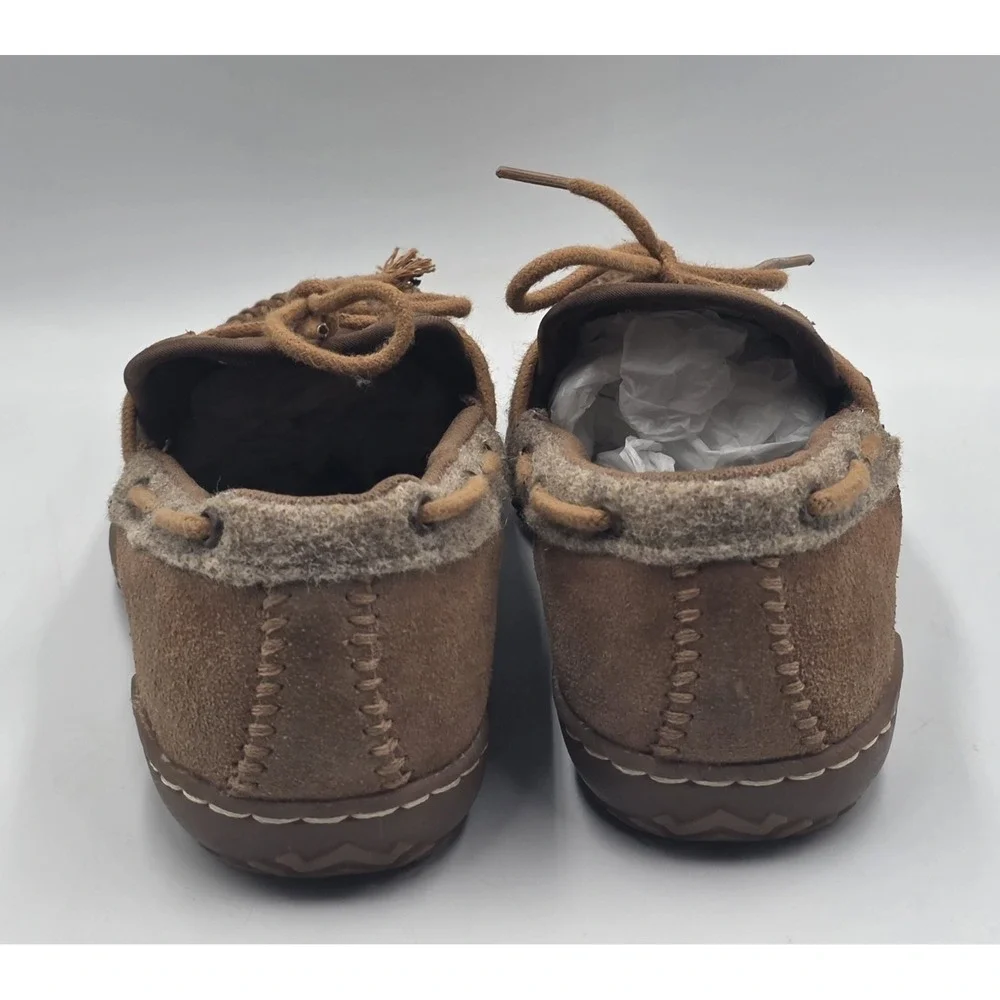 Patagonia Brown Suede Moc Toe Boat Shoes Wool Lined‎ Moccasin Mens Size 8